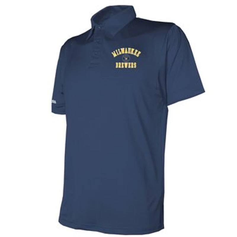 Men's Stitches Navy Milwaukee Brewers Polo