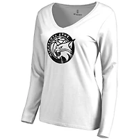 Women's White Minnesota Lynx Marble Long Sleeve V-Neck T-Shirt