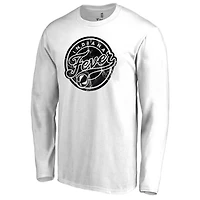 Men's White Indiana Fever Marble Long Sleeve T-Shirt