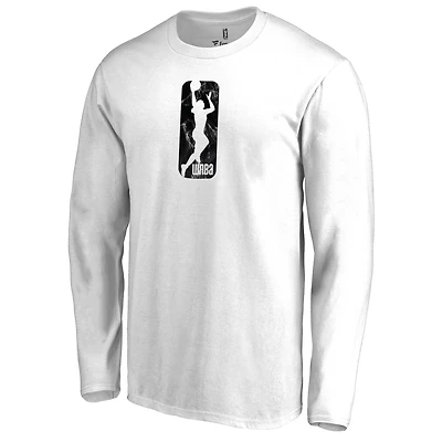 Men's White WNBA Marble Long Sleeve T-Shirt