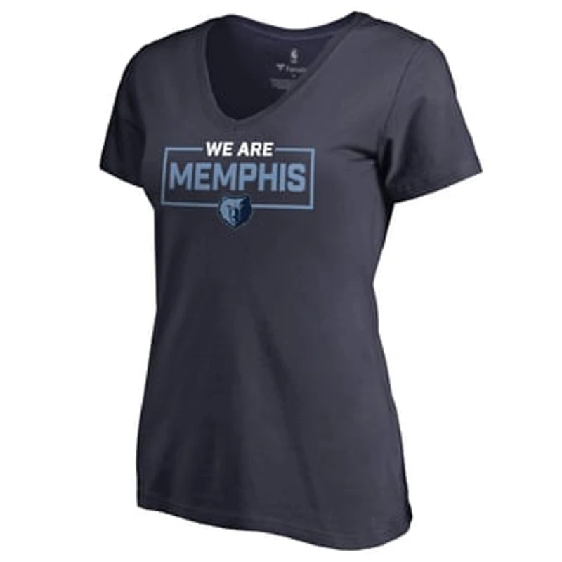 Women's Navy Memphis Grizzlies We Are Iconic Collection V-Neck T-Shirt