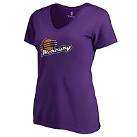 Women's Purple Phoenix Mercury Primary Logo V-Neck T-Shirt