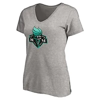 Women's Heathered Gray New York Liberty Primary Logo V-Neck T-Shirt