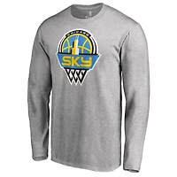 Men's Heathered Gray Chicago Sky Primary Logo Long Sleeve T-Shirt