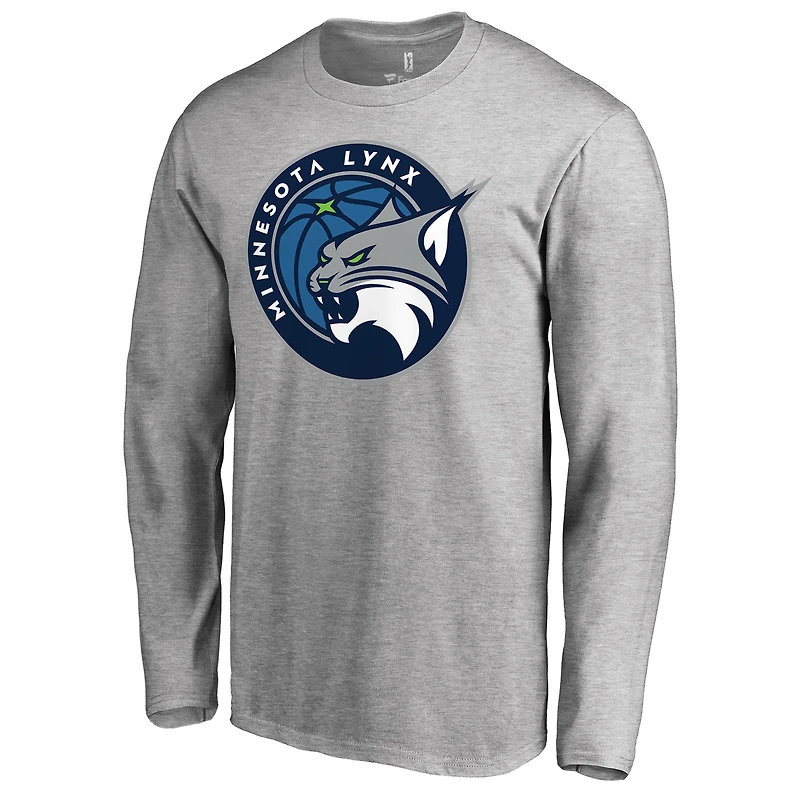 Men's Heathered Gray Minnesota Lynx Primary Logo Long Sleeve T-Shirt