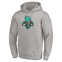 Men's Heathered Gray New York Liberty Primary Logo Pullover Hoodie