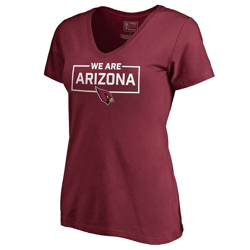 Women's Cardinal Arizona Cardinals We Are Icon V-Neck T-Shirt