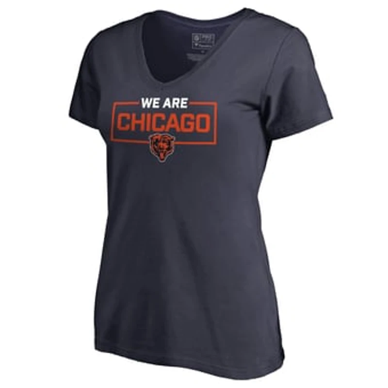 Women's Navy Chicago Bears We Are Icon V-Neck T-Shirt