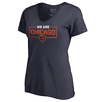 Women's Navy Chicago Bears We Are Icon V-Neck T-Shirt
