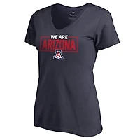 Women's Navy Arizona Wildcats We Are Icon V-Neck T-Shirt