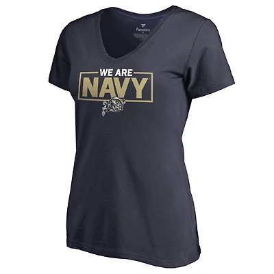 Women's Navy Navy Midshipmen We Are Icon V-Neck T-Shirt
