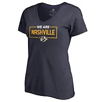 Women's Navy Nashville Predators Iconic Collection V-Neck T-Shirt