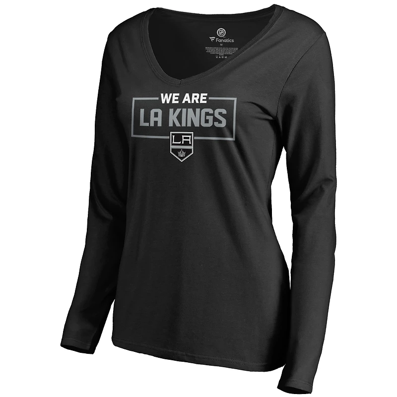 Women's Black Los Angeles Kings Iconic Collection We Are Long Sleeve V-Neck T-Shirt