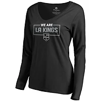 Women's Black Los Angeles Kings Iconic Collection We Are Long Sleeve V-Neck T-Shirt