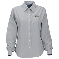 Women's Gray Morehead State Eagles Velocity Oxford Plus Size Button-Up Long Sleeve Shirt