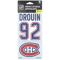 WinCraft Jonathan Drouin Montreal Canadiens 2-Pack 4" x 8" Perfect Cut Player Decals