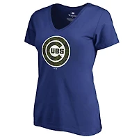Women's Royal Chicago Cubs Armed Forces Wordmark T-Shirt