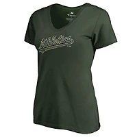 Women's Green Athletics Armed Forces Wordmark T-Shirt