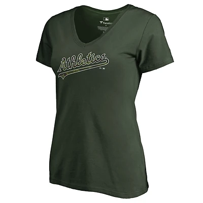 Women's Green Athletics Armed Forces Wordmark T-Shirt