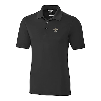Men's Cutter & Buck Black New Orleans Saints Big & Tall Advantage Polo
