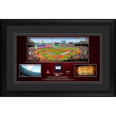 Boston Red Sox Framed 10" x 18" Stadium Panoramic Collage with a Piece of Game-Used Baseball - Limited Edition of 500