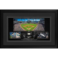 Chicago White Sox Framed 10" x 18" Stadium Panoramic Collage with a Piece of Game-Used Baseball - Limited Edition of 500