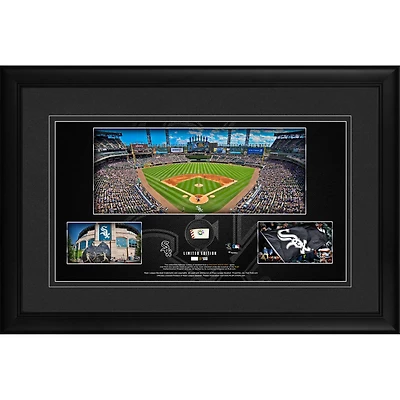Chicago White Sox Framed 10" x 18" Stadium Panoramic Collage with a Piece of Game-Used Baseball - Limited Edition of 500