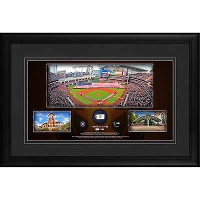 Houston Astros Framed 10" x 18" Stadium Panoramic Collage with a Piece of Game-Used Baseball - Limited Edition of 500