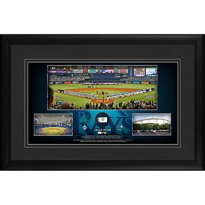 Tampa Bay Rays Framed 10" x 18" Stadium Panoramic Collage with a Piece of Game-Used Baseball - Limited Edition of 500