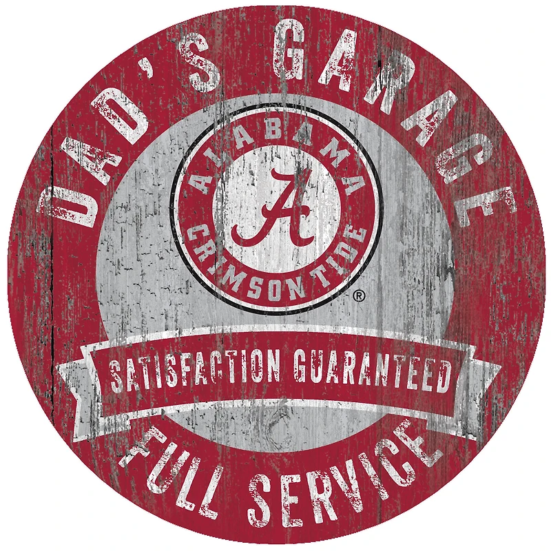 Alabama Crimson Tide 12" x 12" Dad's Garage Sign