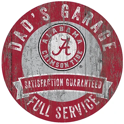 Alabama Crimson Tide 12" x 12" Dad's Garage Sign