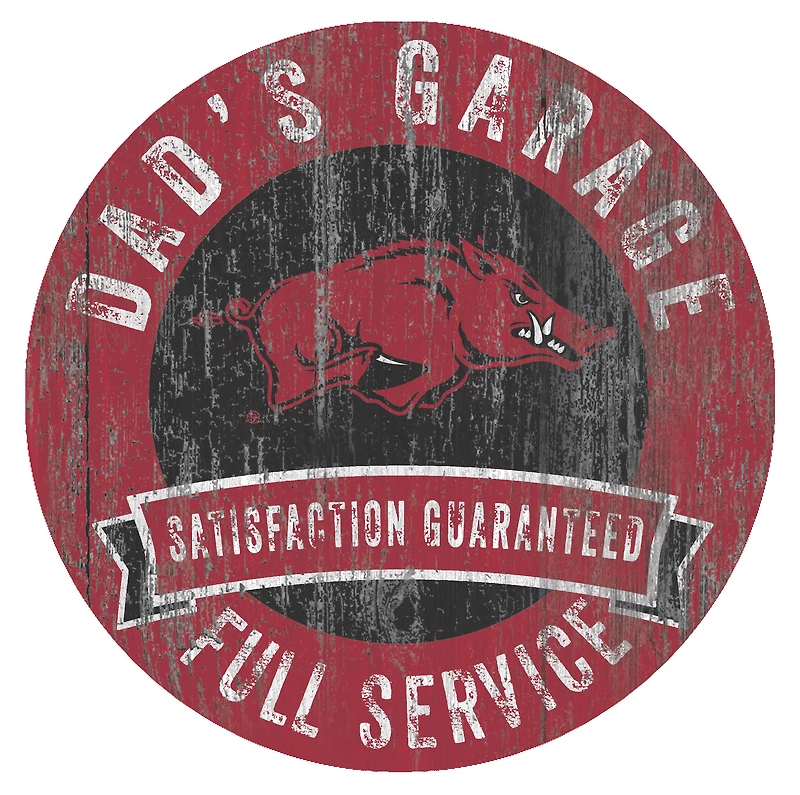 Arkansas Razorbacks 12" x 12" Dad's Garage Sign