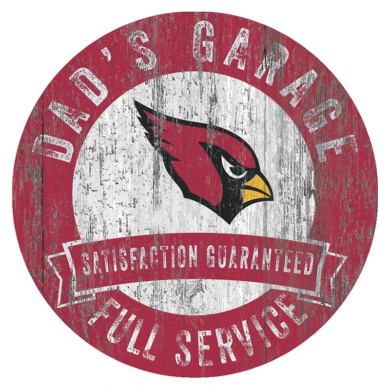 Arizona Cardinals 12" x 12" Dad's Garage Sign