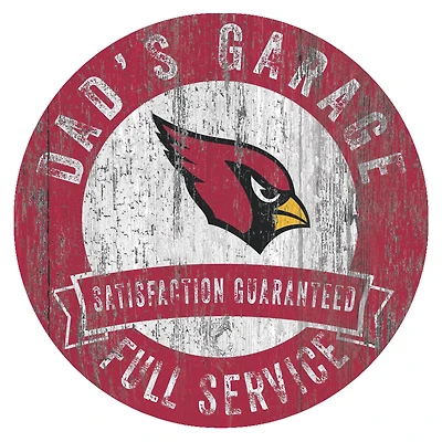 Arizona Cardinals 12" x 12" Dad's Garage Sign