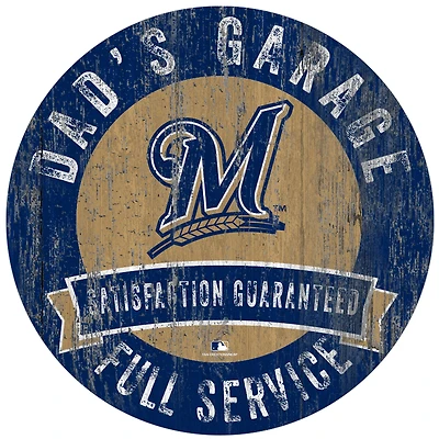 Milwaukee Brewers 12" x 12" Dad's Garage Sign