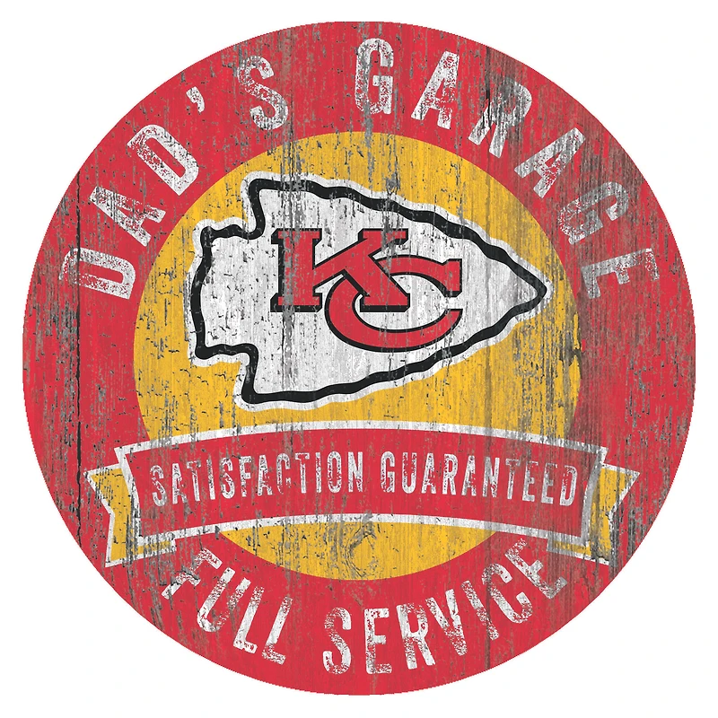 Kansas City Chiefs 12" x 12" Dad's Garage Sign