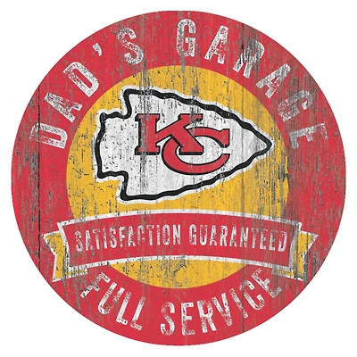Kansas City Chiefs 12" x 12" Dad's Garage Sign