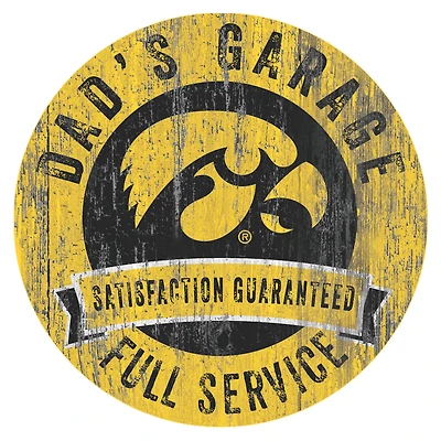 Iowa Hawkeyes 12" x 12" Dad's Garage Sign