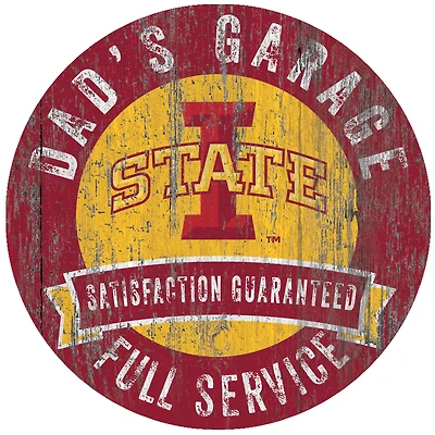 Iowa State Cyclones 12" x 12" Dad's Garage Sign