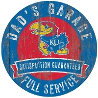 Kansas Jayhawks 12" x 12" Dad's Garage Sign