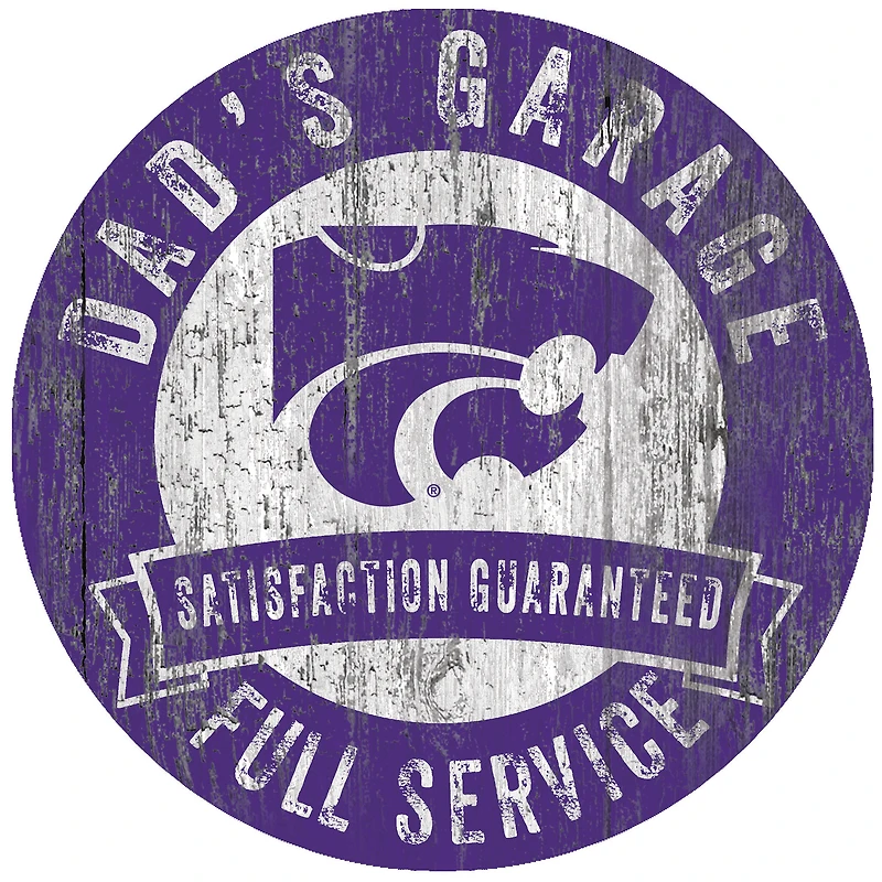Kansas State Wildcats 12" x 12" Dad's Garage Sign