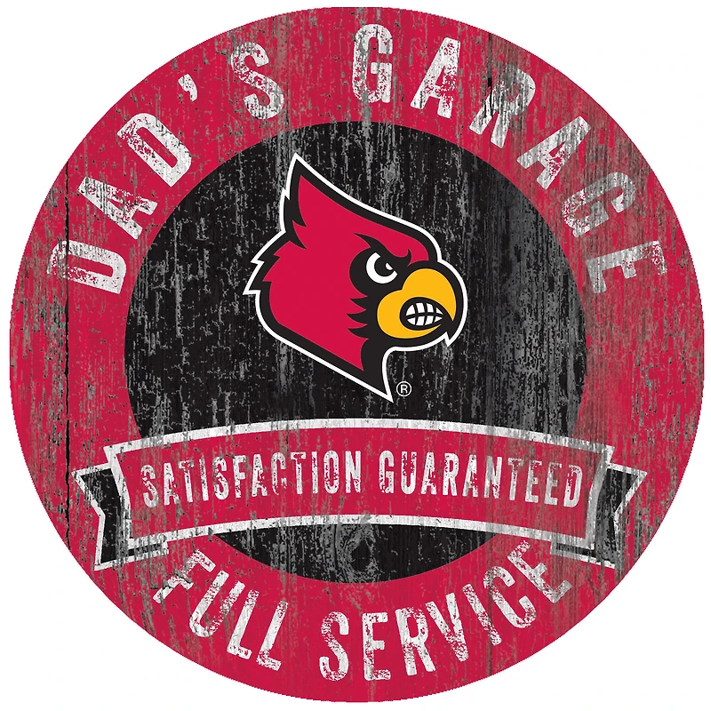 Louisville Cardinals 12" x 12" Dad's Garage Sign