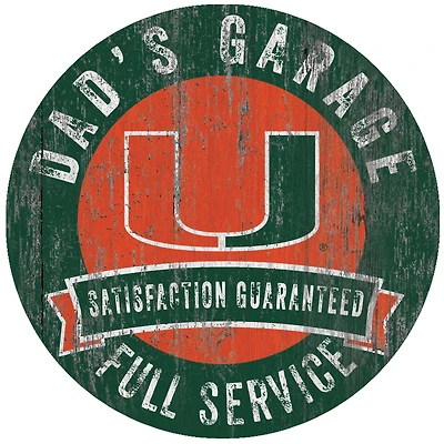 Miami Hurricanes 12" x 12" Dad's Garage Sign