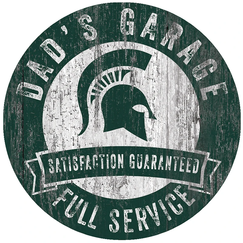 Michigan State Spartans 12" x 12" Dad's Garage Sign