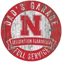 Nebraska Huskers 12" x 12" Dad's Garage Sign