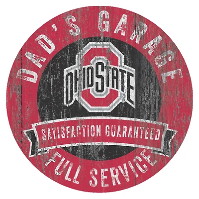 Ohio State Buckeyes 12" x 12" Dad's Garage Sign