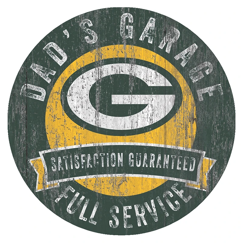 Green Bay Packers 12" x 12" Dad's Garage Sign