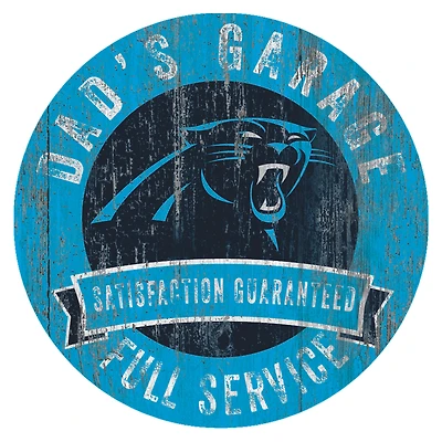 Carolina Panthers 12" x 12" Dad's Garage Sign