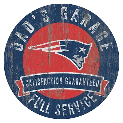 New England Patriots 12" x 12" Dad's Garage Sign