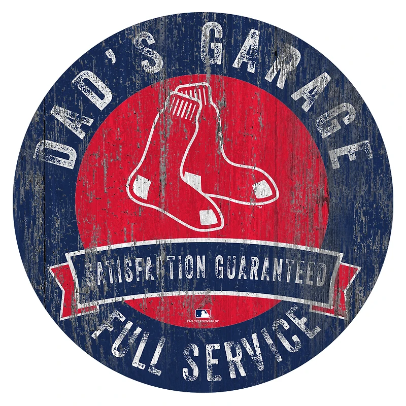 Boston Red Sox 12" x 12" Dad's Garage Sign